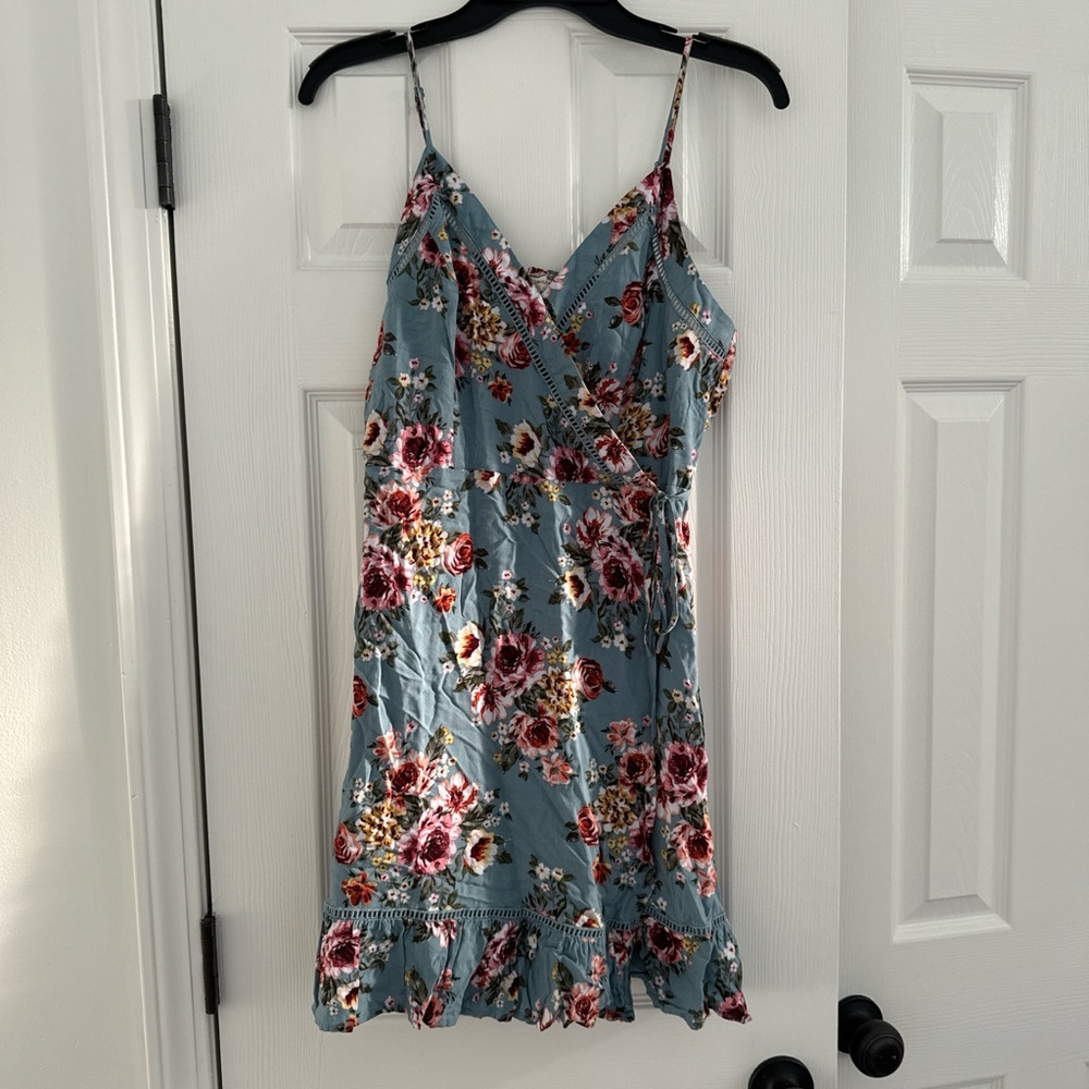Floral Blue Mini Dress
